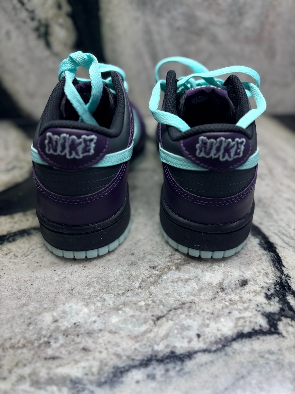 Nike Dunk Low GS Purple Aqua Black Sneakers Women’s 7.5 / Youth 6Y FB9109-012 - Picture 8 of 11